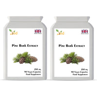 VED Pine Bark Extract 250 mg | 90 Vegan Capsules | High Potency Antioxidant Dietary Supplement |(Pack of 2)