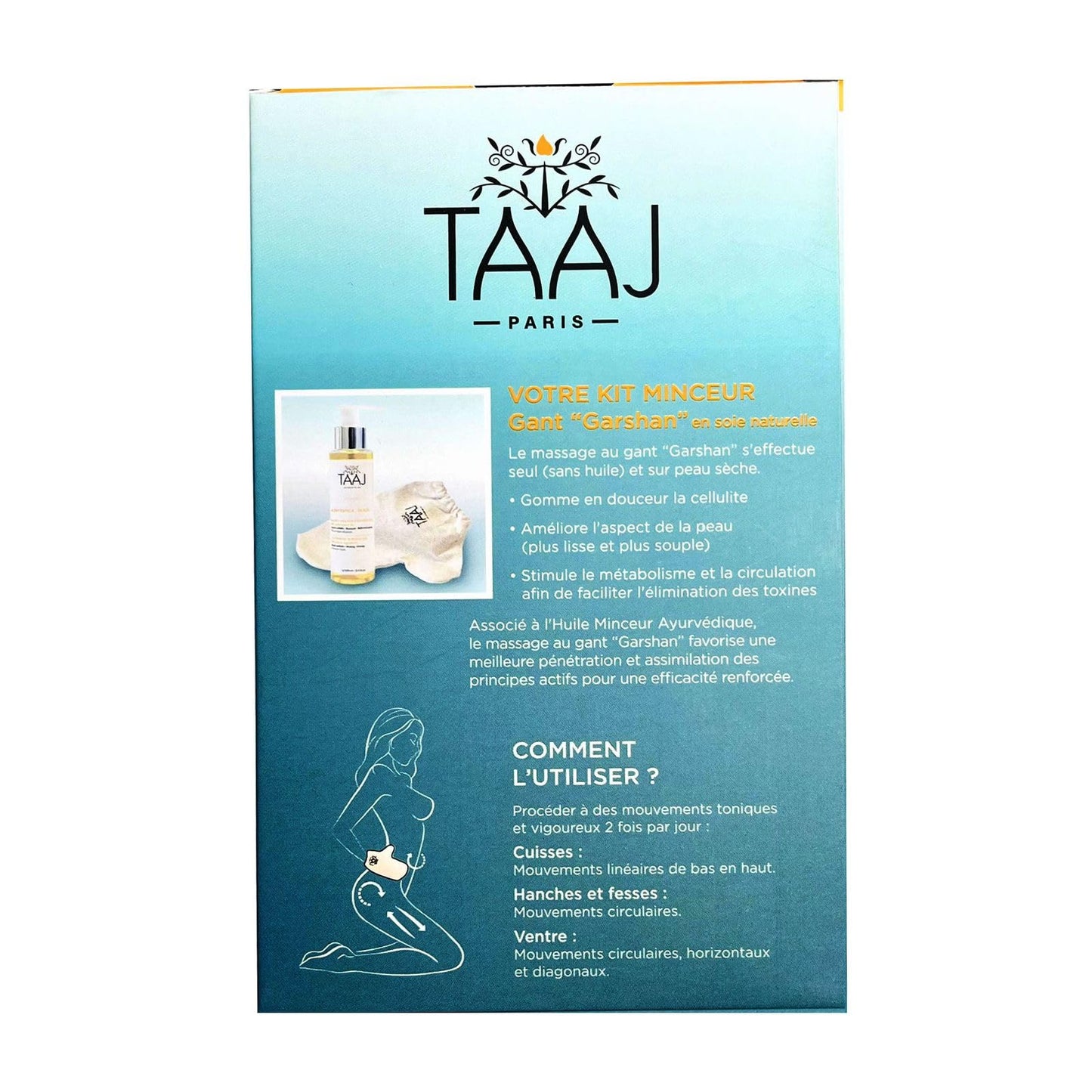 TAAJ | Ayurvedic Slimming Oil - ABHYANGA | Anticellulite Firming and Draining Oil | Firms and smoothes the skin | Reduces the appearance of cellulite | Deeply nourishes | Vegan | 100 ml