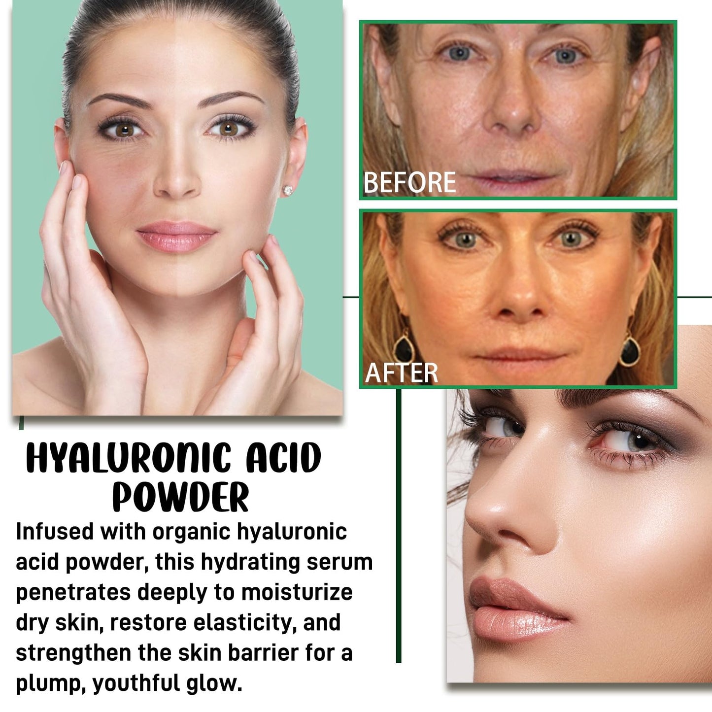 Hyaluronic Acid Powder for Daily Skincare,Hyaluronic Acid Jelly Mask for Face,Natural Hyaluronic Ac/id Powder for Face Skincare,Deep Hydration Smooths Wrinkles,Water-Soluble,Hydra/ting Masks
