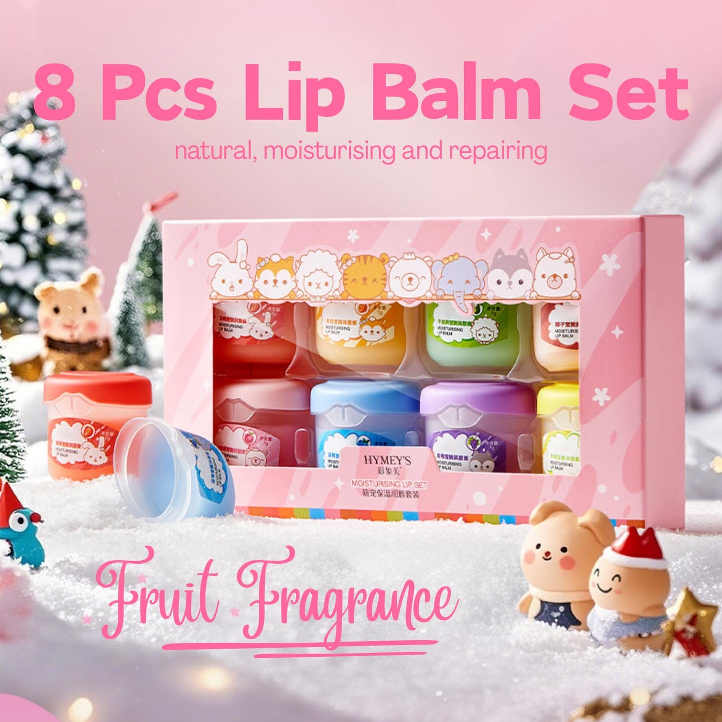 NLFOX lip Balm Set, Lip Balm,4 Packs Long Lasting Lips Moisturizer Intensive Lip Repair Treatment for Cracked, Dry and Chapped Lips (Pack of Four) -kiki