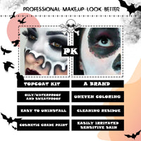 Maggidea Body Paint Color Bruise Wheel Special Effects SFX Zombie Makeup Kit Halloween Professional Non Toxic Face Body Paint Oil Sfx Makeup Set (01) (Black+White)