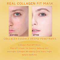IZBEAUVO Turmeric Collagen Night Wrapping Mask - Peel Off Face Mask for Pore Tightening, Anti-Aging & Blackhead Removal with Vitamin C & Collagen Gel, Hydrating Exfoliating Gel Treat for Dull Skin.