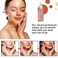 60ml Sunless Tanning Drops,Drops to Naturally Boost Melanin,Body Face Tann-ing Dr-ops,Self Ta-nning D-rops without Sun Damage,Fake Tan,Gradual T-an,Tanning Moisturiser,Self Tan Dro-ps,Ta-n Remover
