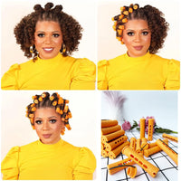 RJMBMUP Perm Rods Hair Rollers Large Long Short Hair Styling Tool Hair Curlers for Natural Hair Dark Orange Color