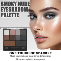 AuraAnge Black Eyeshadow - Matte Smokey Eyeshadow Palette - Intense Pigment Grey & Black Shades, Waterproof & Long-Lasting. Includes Dual-Ended Brush for Effortless Smokey Eye Looks, Suitable for Women