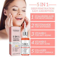 OKAQEE 30% Vitamin C Serum for Face - Skincare with 10% Hyaluronic Acid &Vitamin E and 5% Niacinamide & Collagen - Dark Spot Remover for Face - Anti Aging Facial Brightening Serum - Improve Dull Tired Skin