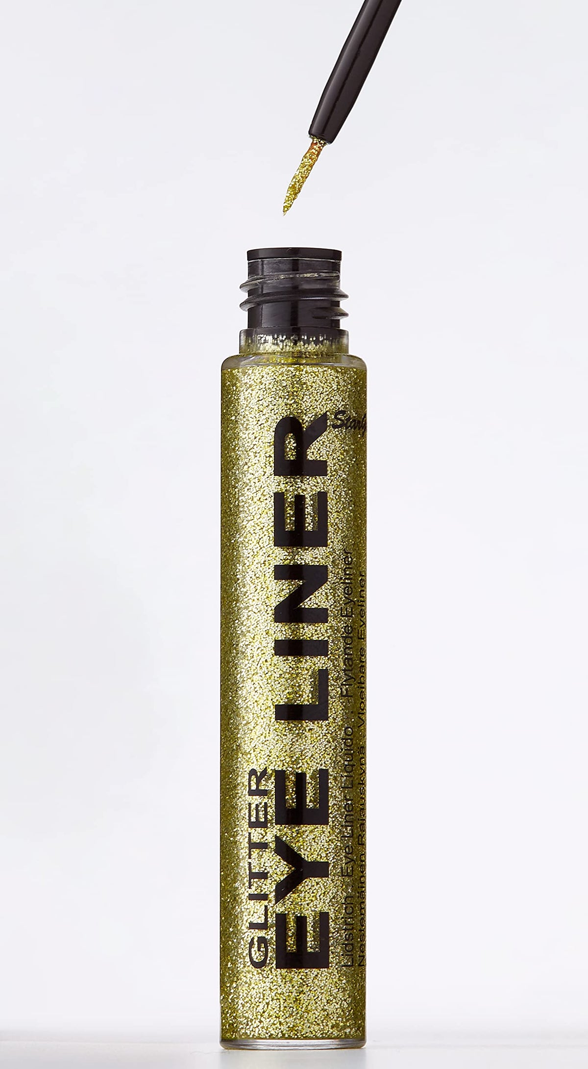 Stargazer Gold glitter liquid eye liner with fine applicator. For easy sparking eye colour.