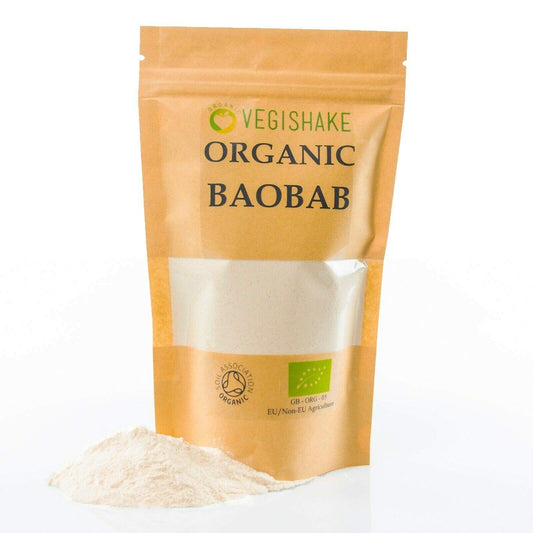 vegishake Organic Baobab Powder Supplement Vitamin C Digestion Stomach Health Africans Fruit Vegan (150g)