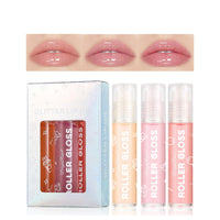 GEEWHILE Lip Gloss 3 Pcs Hydrating Lip Oil Set, Moisturizing Roll-On Lip Gloss Set Plumping Lip Oil Liquid Lipstick, No-Sticky Long Lasting Lip Glow Balm Lip Care for Dry and Chapped Lips