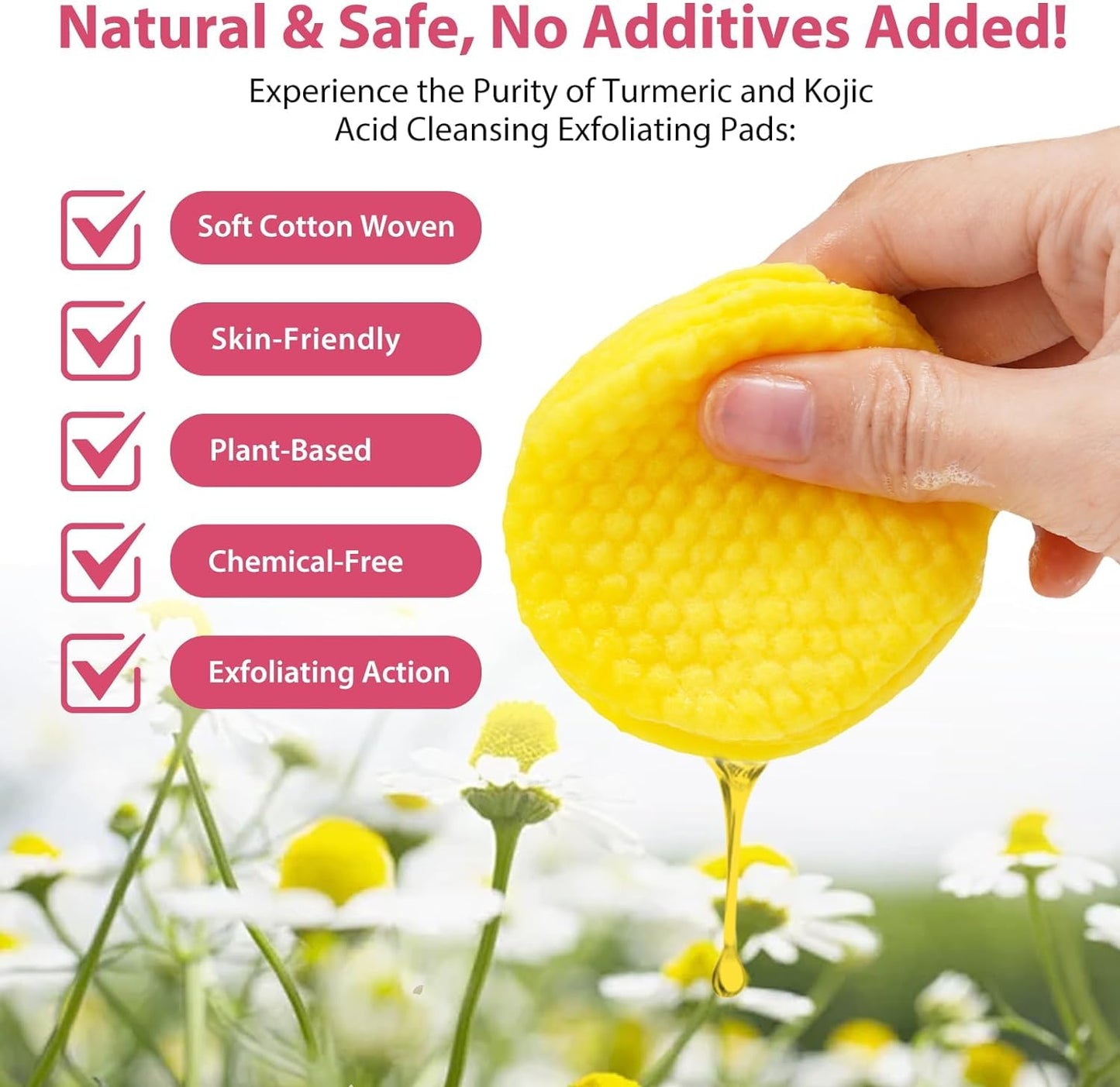 Generic Turmeric Kojic Pads, Natural Turmeric & Kojic Acid Pads Cleansing Pads, 40PCS Turmeric Cleansing Pads for Dark Spots, Balance Skin Oil And Water, Turmeric & Kojic Acid Exfoliating Pads (40PCS)