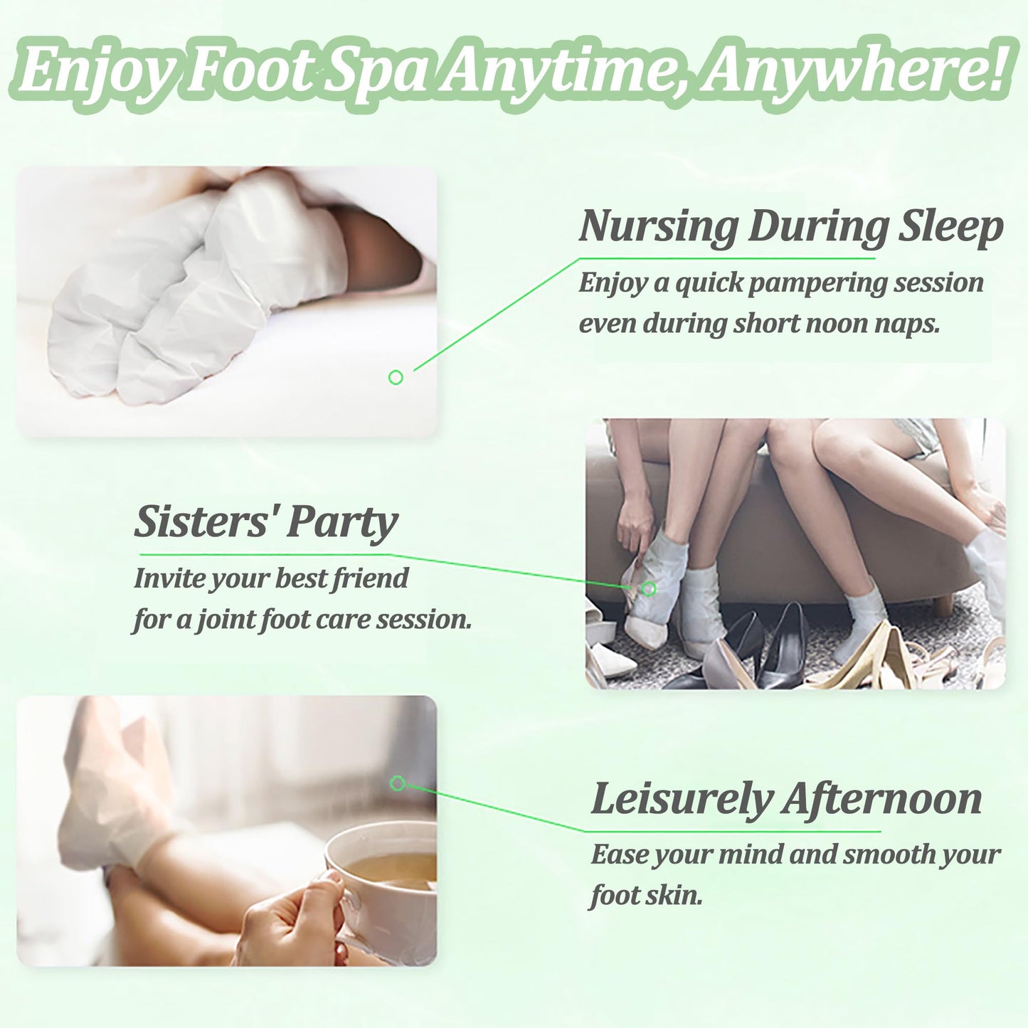 CGBOOM 3 Pack Foot Peel Mask Exfoliating Foot Mask Feet Peeling Socks Foot SPA Treatment for Baby Soft Feet Hard Dead Skin Remover Callus Repair Rough Cracked Heels (Tea Tree)