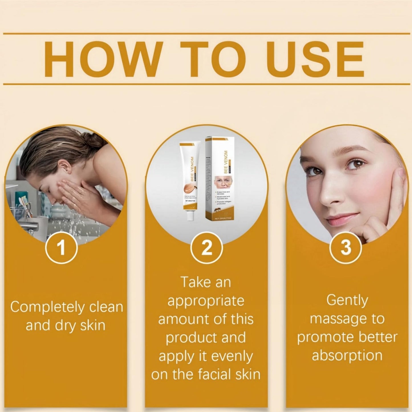 SingHao 3PCS Bee Venom Wrinkle Removal Cream,Bee Ven/om Anti-Wrinkle Cre/am,An/ti Wrin/kle Firming Multi Purpose Cr/eam,Anti Wrink/le Face Moisturizer,Be/e Ve/nom Skin Treatment Cream,Moisturizer C/ream