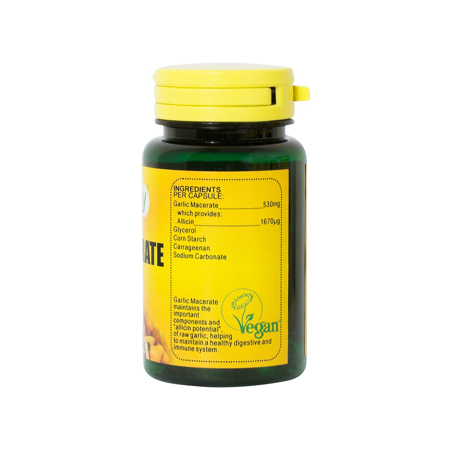Veganicity Garlic Macerate 530mg (1670Μg Allicin): Digestive and Immune Herbal Supplement : 60 Vcaps, in a Planet-Friendly 99% Recycled Pot