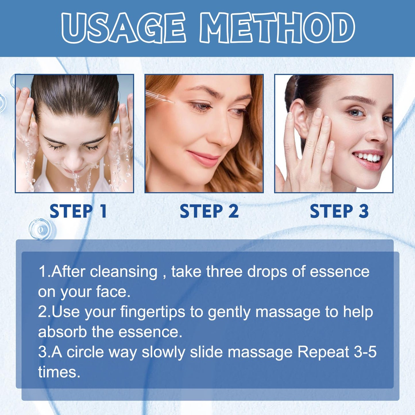 3Pcs Hyaluronic Acid Serum for Face with Vitamin E, Hyaluronic Acid Serum forAging, Hyaluronic Acid Moisturizer, Wrinkle Filler, Anti Aging Hydrating Serum for Erasing Fine Lines and Wrinkles