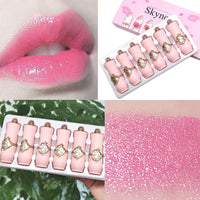 Skynest Clear Flower Jelly Lipstick, 6 Packs Nutritious Moisturizer Lip Balm Temperature Color Change Lipstick Matte Long Lasting Lip Gloss (Pink)