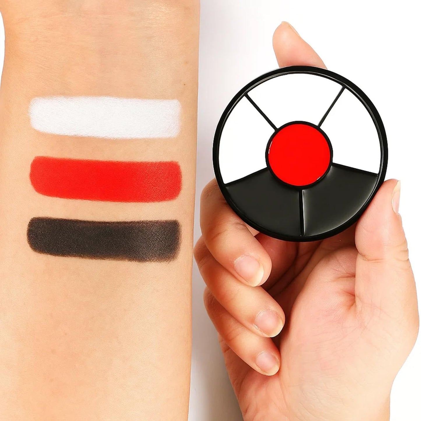 Generic Face & Body Paint Kit – Black Red Gray-White Bruise Wheel – 6 Blendable Shades – With Brush – Water & Oil Based – Easy On & Off – Non-Toxic Halloween & Cosplay Makeup for Kids & Adults (#05)