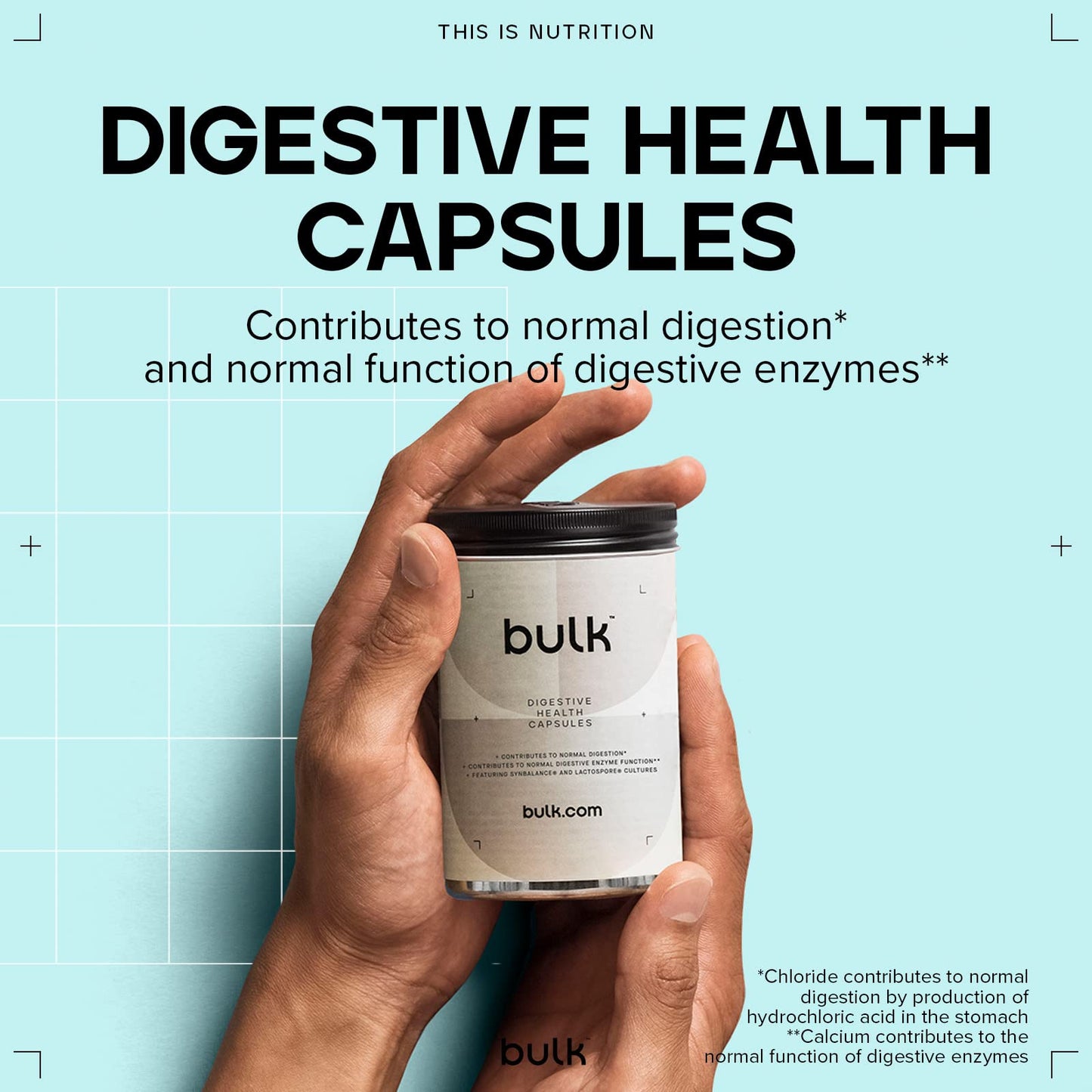 Bulk Digestive Health Capsules, Chloride, Calcium, Lactase Enzymes, 120 Capsules