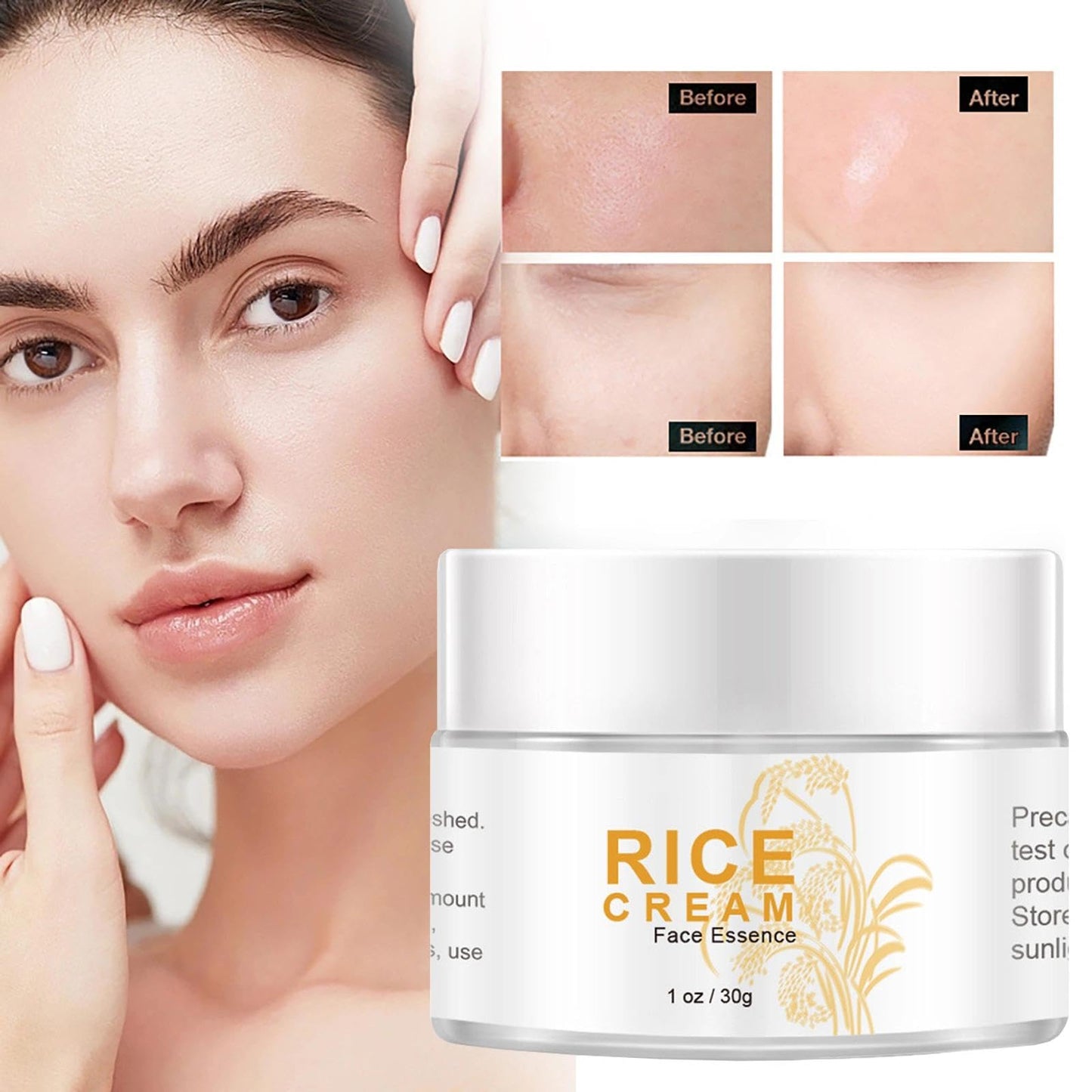 AuraAnge Rice Face Cream with Niacinamide - Moisturizer, Hydrating Face Cream for Improved Skin Barrier, Even Skin Tone