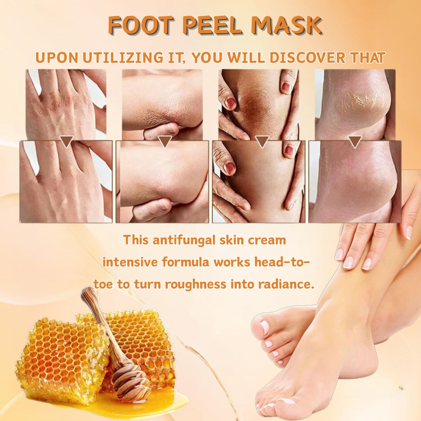 3pcs Moisturizing Hand & Foot Cream for Very Dry Skin - Cracked Heel Repair, Athletes Foot Care with Manuka Honey, Fast Absorption, Anti Dryness & Anti Crack, Portable Daily Size (1.41 oz)