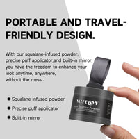 MIFELOY Root Cover Up Powder, Touch Up Hair Color for Grey, Roots Concealer for Beard Line Eyebrow, Instantly Conceals Hair Loss, Roots Coverage Powder for Thinning Grays Hairline, Dark Grey