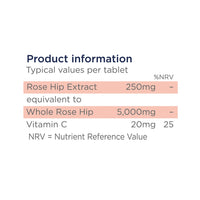 Healthspan Rose Hip 5,000mg (120 Tablets) | Supports Joints & Immune Health | Helps Maintain Healthy & Flexible Joints | Added Vitamin C | High In Flavonoids & Polyphenols | Vegan