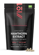 ALPHA01 Organic Hawthorn Extract 7500mg – 90 Vegan Capsules – High Strength Hawthorn Berry Supplement 15:1 Extract – Resealable and Recyclable Pouch by Alpha01