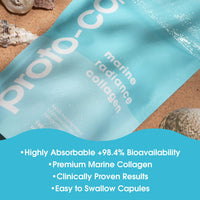 Proto-Col Proto-col Premium 150 Collagen Capsules with Hyaluronic Acid, Vitamin C, UK Made, Premium Sourced, High Absorbtion, Skin Health, Hydration & Anti-Aging Support.