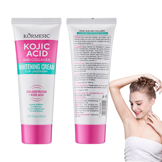 Korean Skin Care, Kojic Acid Skin Cream, Skin Bleaching Cream for Armpit, Knees And Elbows, Elbows, Inner Thigh, Bikini Areas, Underarm Whitening Products Quickly Absorb & Reduce Odor, Smoothing