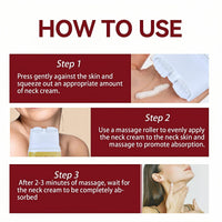 SEMECOMER Ah-8 Firming Neck Cream, Tightening & Lifting Cream with Double Roller Massage, Enriched with Hexapeptide for Moisturizing & Nourishing. Anti-Aging Neck Treatment for Wrinkles & Sagging Skin