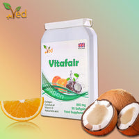 VED Vitafair Collagen Plus Coconut Oil, Vitamin C, hyaluronic Acid, 860 Mg 90 Vitafair Blend of Collagen, Coconut Oil, Vitamin C& Hyaluronic Acid, Support The Condition of Your Skin, 860 mg 90 Soft Gel