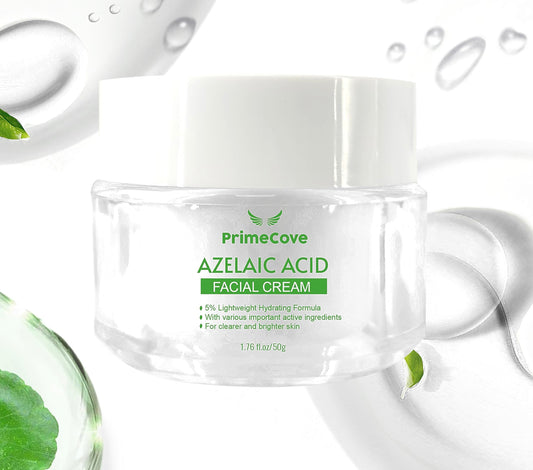 PrimeCove - 5% Azelaic Acid Facial Cream (50g) | Lightweight Hydrating Formula With Niacinamide For Clearer & Brighter Skin