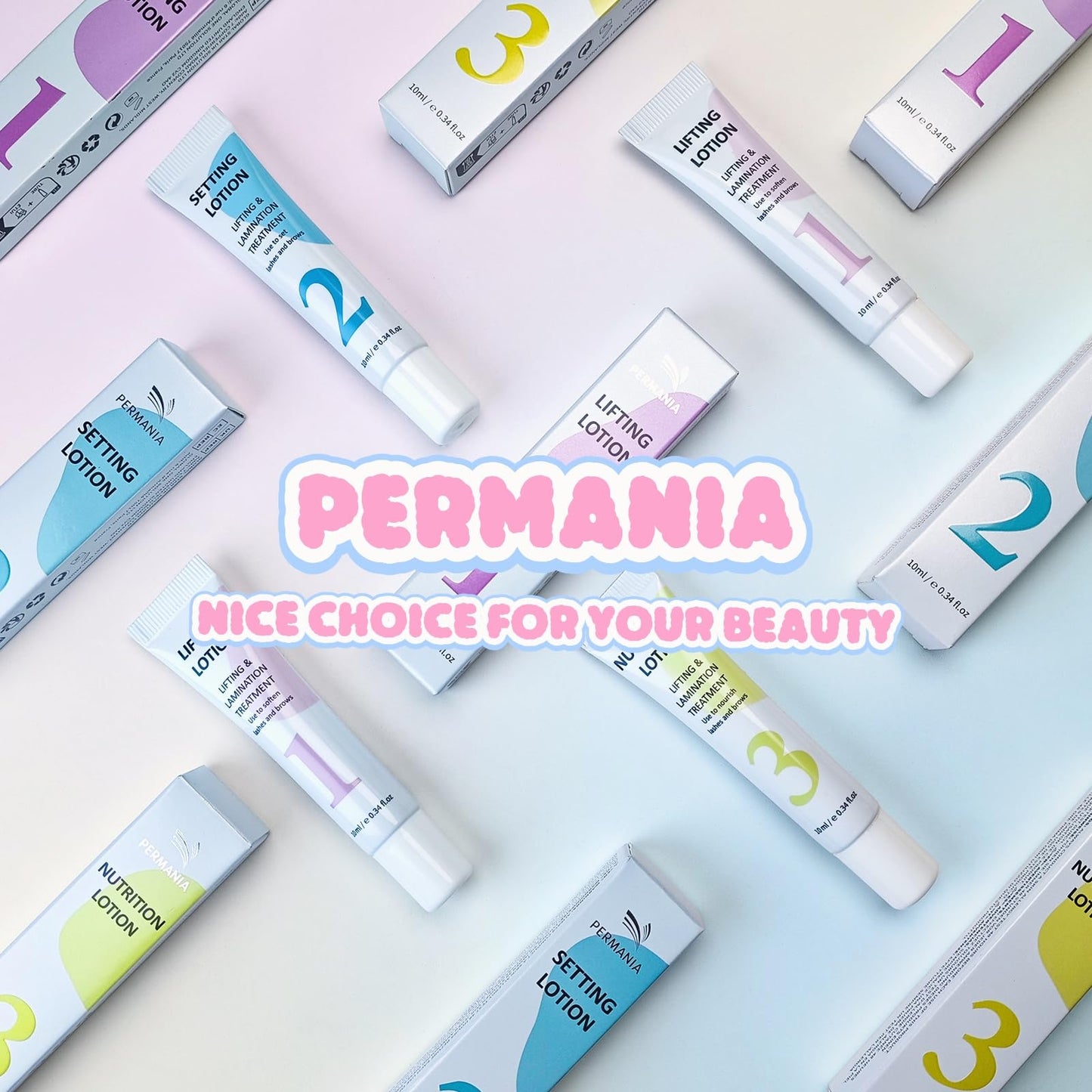 PERMANIA Lash Lift Lotion, Lash Lift Solution 1 for Eyelash Perm, Brow Lamination, Safe Gentle Formula, Convenient Tube Design, 10ml