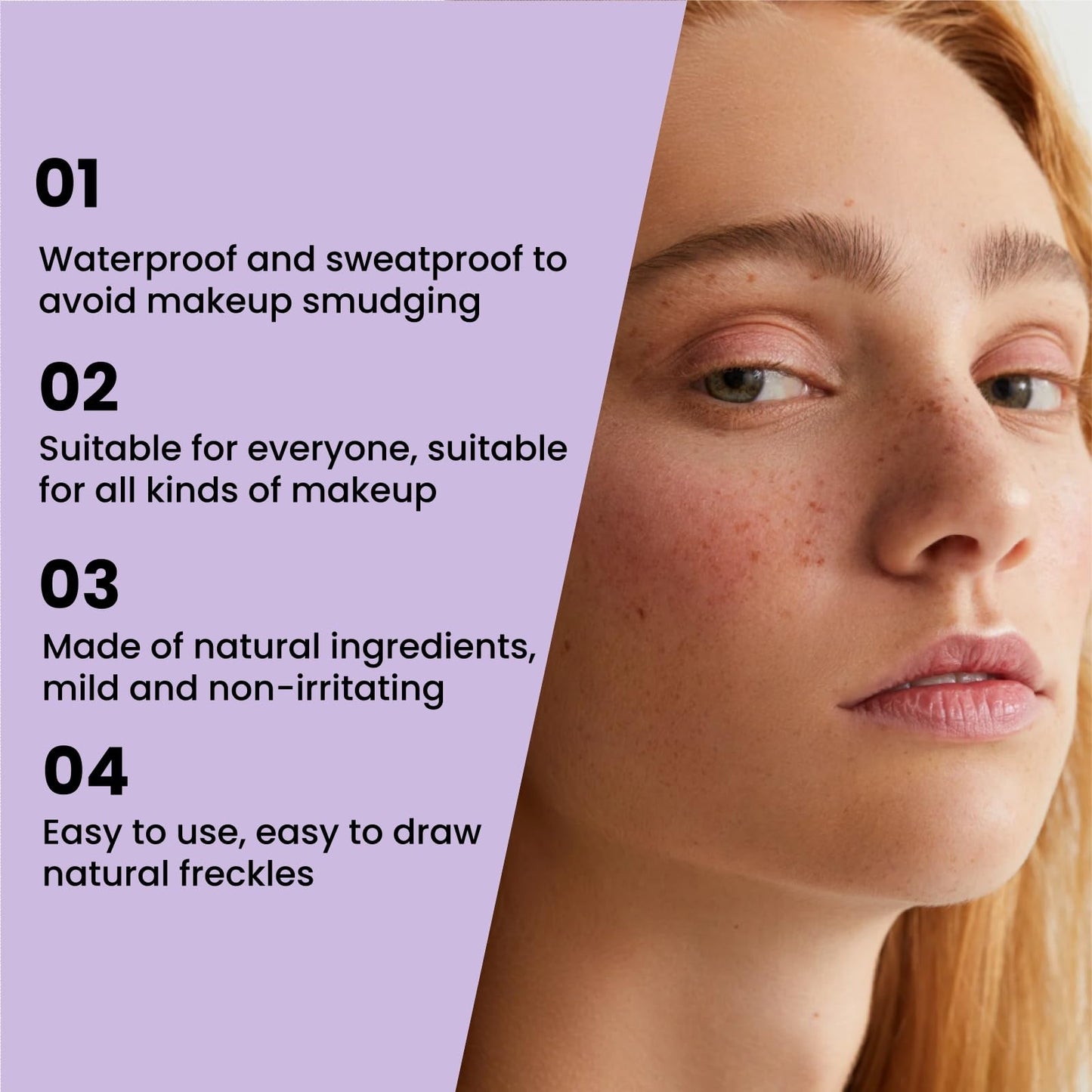 Ruojiar Freckle Stamp Pen,Ma/gic Fake Freckles Tatto Marker,Natural Lifelike Freckle Makeup Pen,Spot Stamp Pen,for All Skin Tones,Waterproof&Sweat-Proof,Long-Lasting Effect,Smudge-Proof,Natural Ingredients