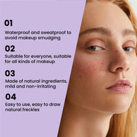Ruojiar Freckle Stamp Pen,Ma/gic Fake Freckles Tatto Marker,Natural Lifelike Freckle Makeup Pen,Spot Stamp Pen,for All Skin Tones,Waterproof&Sweat-Proof,Long-Lasting Effect,Smudge-Proof,Natural Ingredients