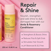 Delhicious Amla Oil & Rosemary Oil Conditioner for Hair Growth - Rich Roots Hair Loss Treatment for Thinning Hair - Nourishes Dry Scalp, Brightens Dull Hair - Natural, Vegan, Ayurveda - 250ml