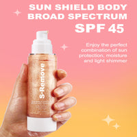 Shefave Body Glow Oil, SPF 45 Oil Sunscreen, Hydrating Formula, Radiant Glow, Waterproof, Sweatproof, UV Protection