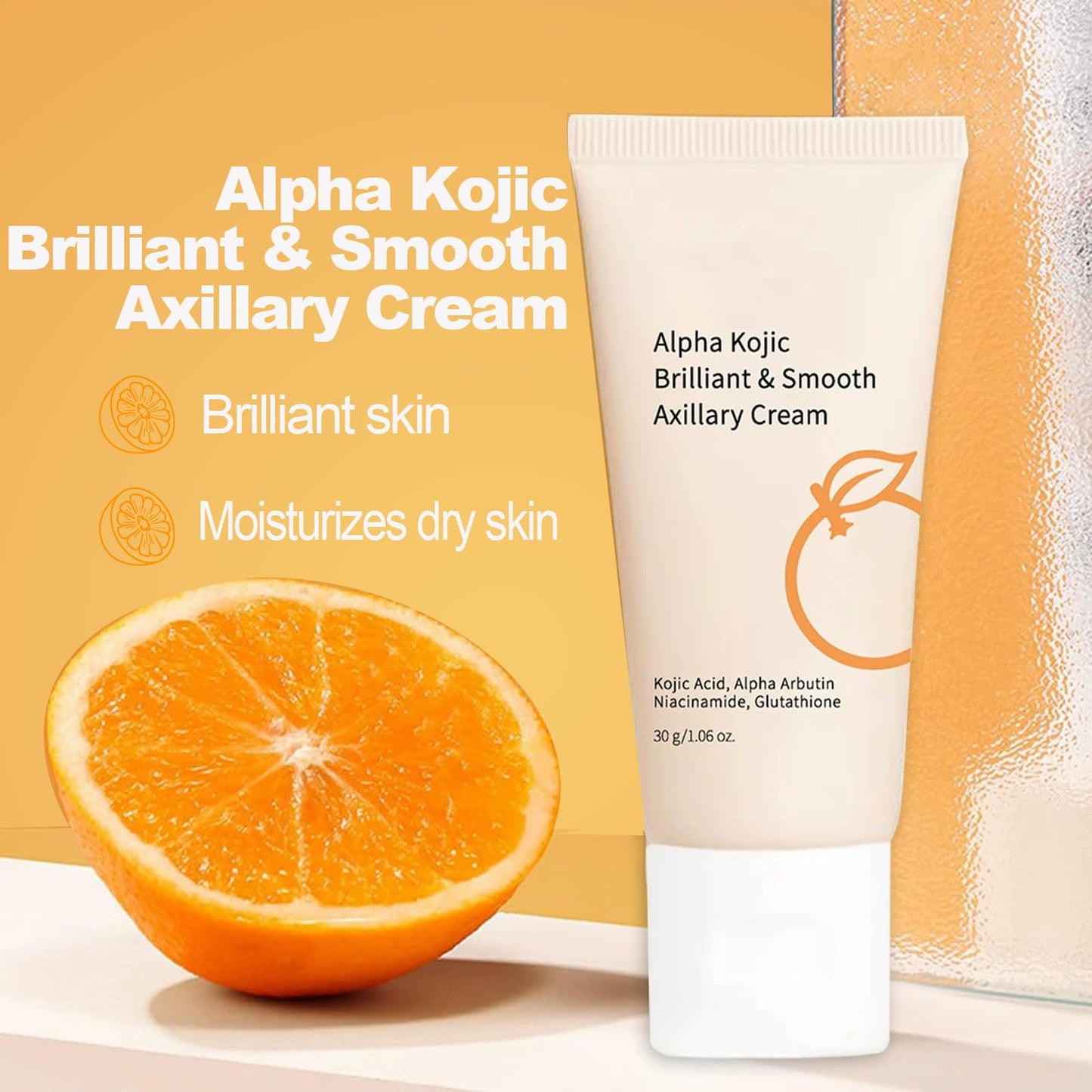 Kojic Acid Underarm Cream, Dark Underarms Treatment Skin Lightening Cream for Dark Knees & Elbows, with Alpha Arbutin & Niacinamide, Brightens, Smooths & Evens Skin Tone, Non-Greasy Formula, 50ml