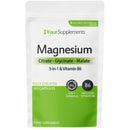 YourSupplements Magnesium Glycinate 3in1 by Your Supplements | UK Made | Citrate, Glycinate, Malate | 180 High Absorption Capsules | Suitable for Vegetarians & Vegans