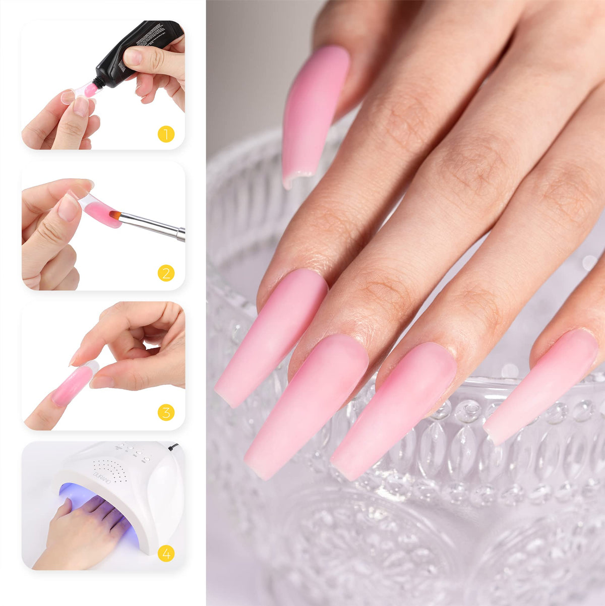 BURANO Poly Extension Gel Nail Kit, 6 Colors Nail Poly Nails Builder Gel Set for Beginner & Professional Using, Poly Nail Gel Kits DIY Starter Kit Nail Art Gift (Blue)