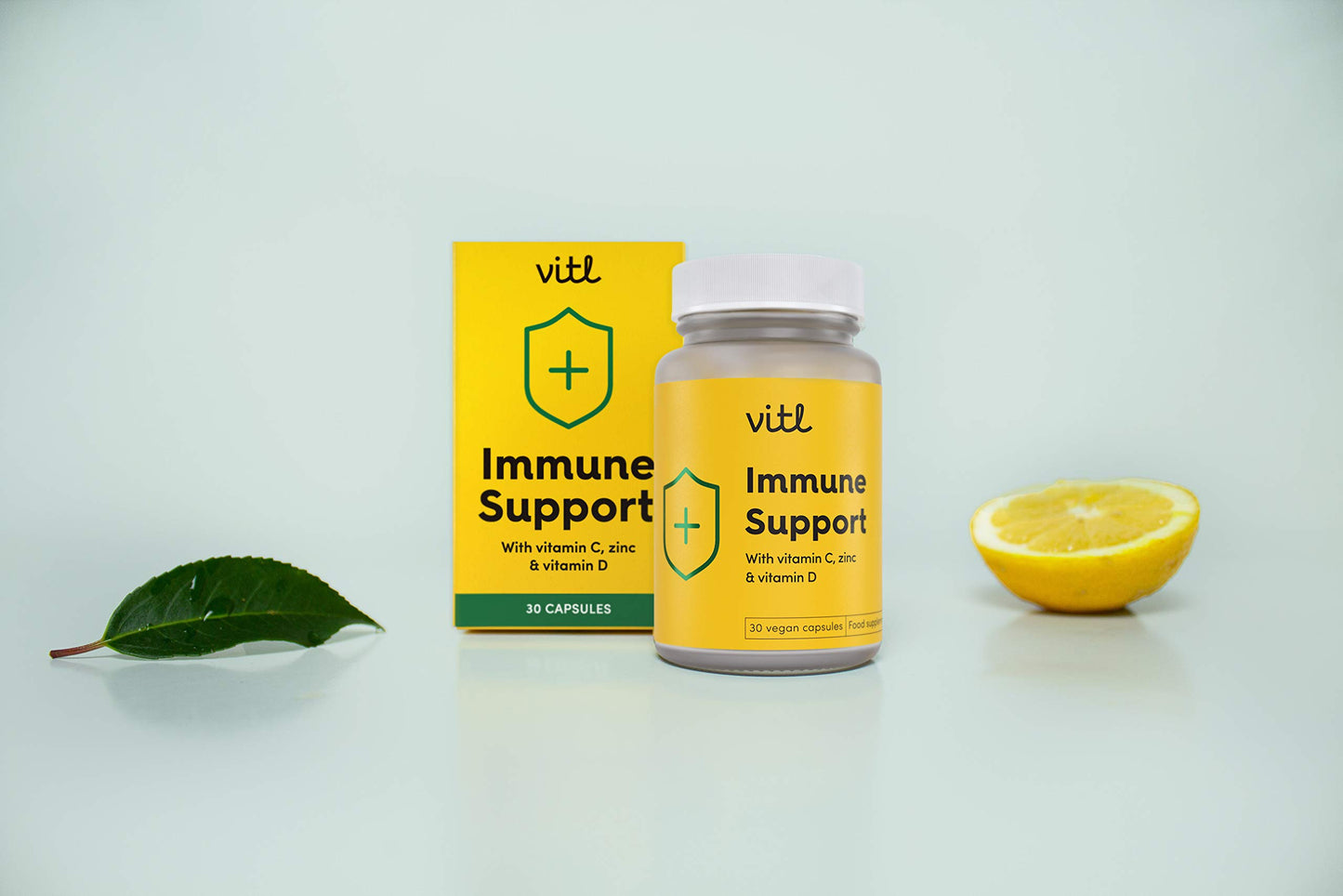 Vitl Immune Support Supplement - 30 Vegan Capsules - with Vitamin D, Vitamin C, B Vitamins, Zinc, Turmeric & Elderberry Extracts - 1 Month Supply