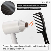 Glamza Wide Tooth Comb GLAMZA Jumbo Wide Detangling Comb - Perfect Afro Comb for Long, Wet or Curly Hair - HUGE 24.5cm Long (Black)