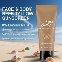 Lumiter Tallow Sunscreen SPF 50+ Broad Spectrum, Face Body Sunscreen, Beef Tallow Skincare, Water Resistant, 60g