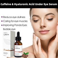 Jinjiar Caffeine & Hyaluronic Acid Under Eye Serum,Caffeine Eye Serum,Under Eye Cream for Dark Circles and Puffy Eyes,Eye Serum for Dark Circles,Eye Cream Anti Aging,Firming Eye Cream,Under Eye Treatment