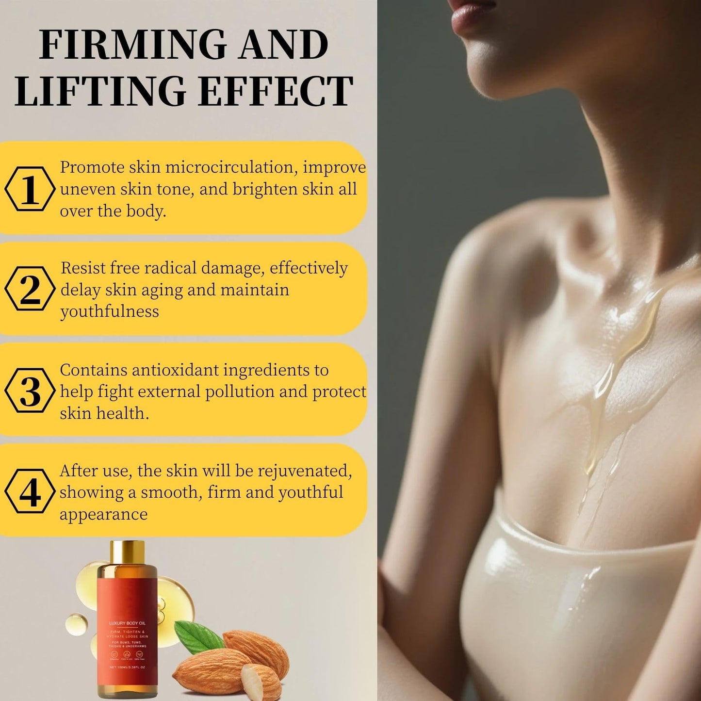 Magic Luxury Body Oil with Gua Sha Tool - Glow Remedy Oil for Skin Tightening & Hydration, Silken Essence Firming Body Oil for Women, Dry Skin & Massage Therapy