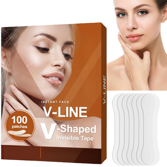 Xunzhi 100PCS Face Lift Tape Invisible,Face Lift Tape,Forehead Wrinkle Patches,Elasticity Tighten Lift Patch,Facial Wrinkle Patches,Face Tape,Instant Tightening Patc-hes,Fa-ce Lif-t Ta-pe V-Shaped