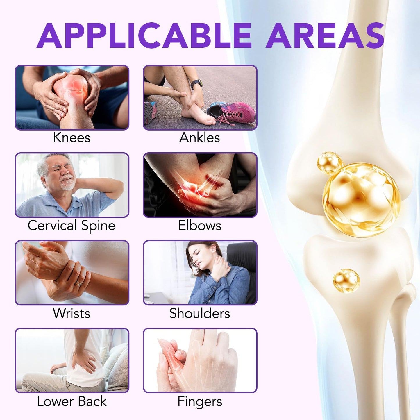 Joint Purple Gel, Natural Safe Purple Relief Soothing Massage Cream, Joint Activities Throughout The Body, Effective Relief for Back, Neck, Hands, Kneel, Waist