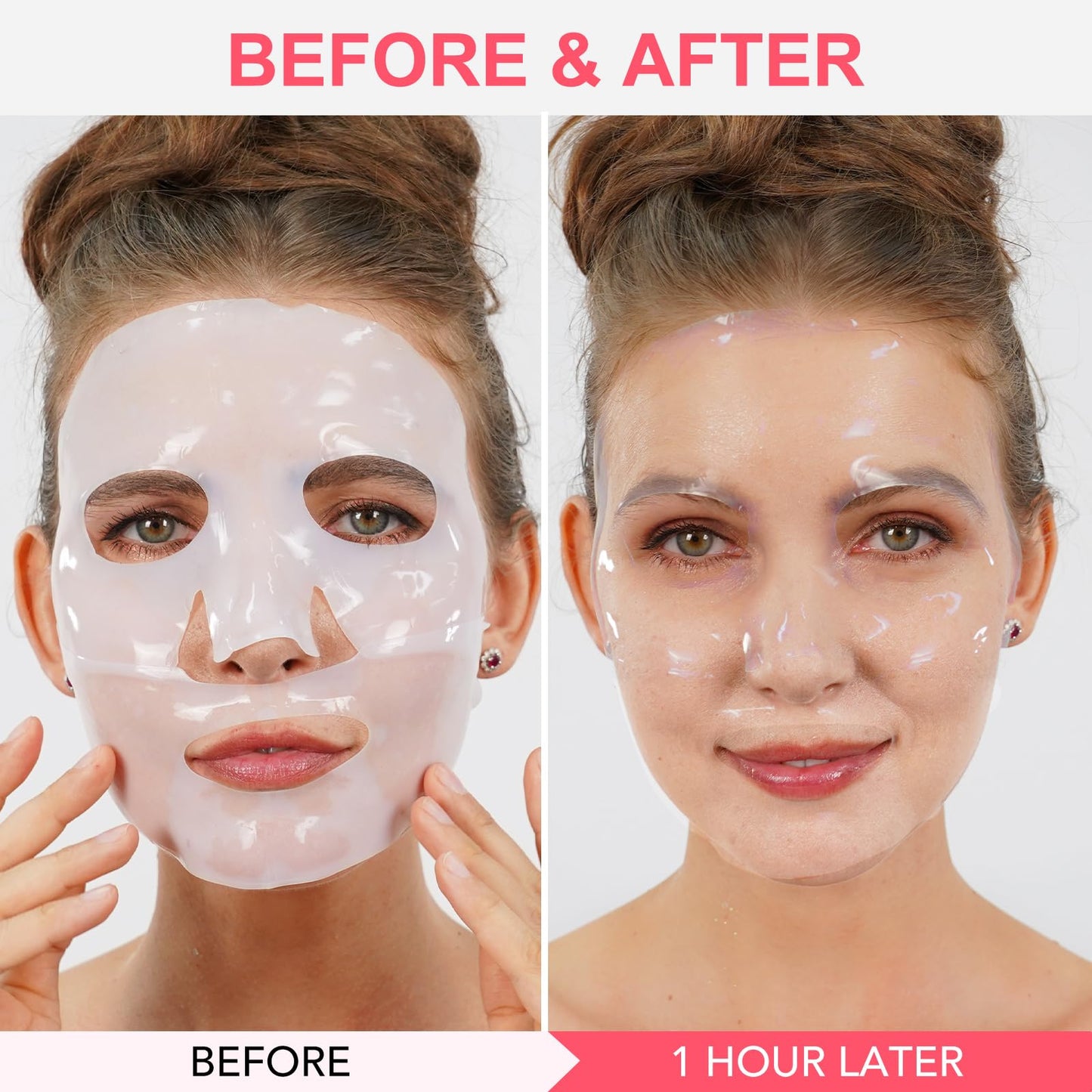 Collagen Face Mask, Hydrating Overnight Hydrogel Mask, Deep Collagen Anti Wrinkle Firming Lifting Moisturizing Face Mask- 4 Pack
