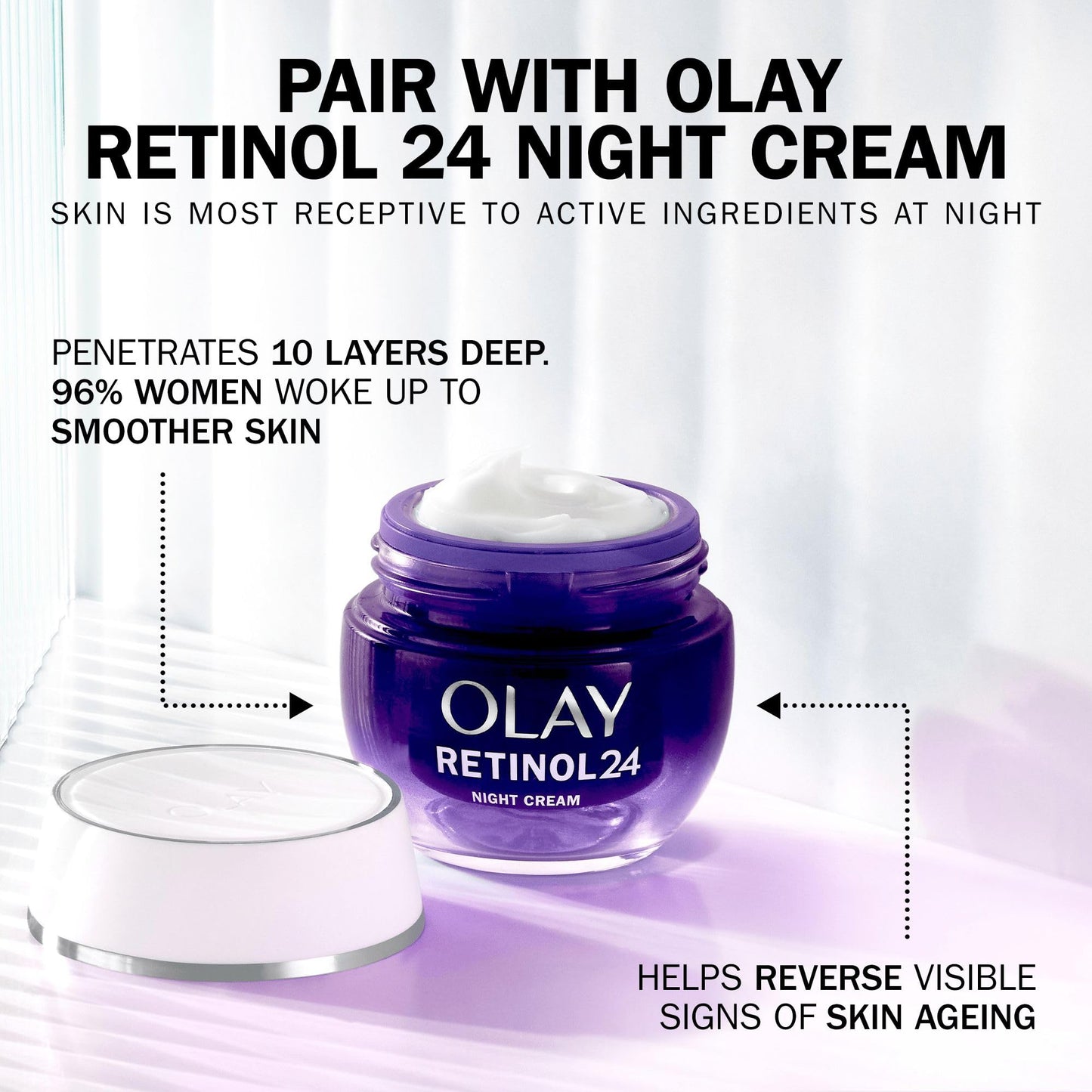 Olay Collagen Peptide Face Moisturiser Day Cream, Skincare with Niacinamide 99% Purity and Antioxidant Vitamin E, Advanced Anti Ageing Skin Care: Strengthens, Restores, Hydrates, 50ml
