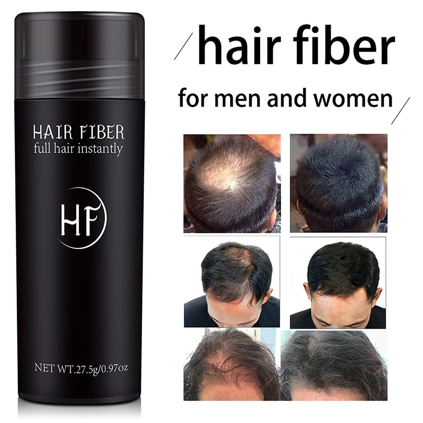 Maggikey Professional Quality Hair Fibres - Instantly Conceals Hair Loss for Bald Spots & Thinning Hair - Black Color - Hair Building Thickener Powder - Fiber Blend