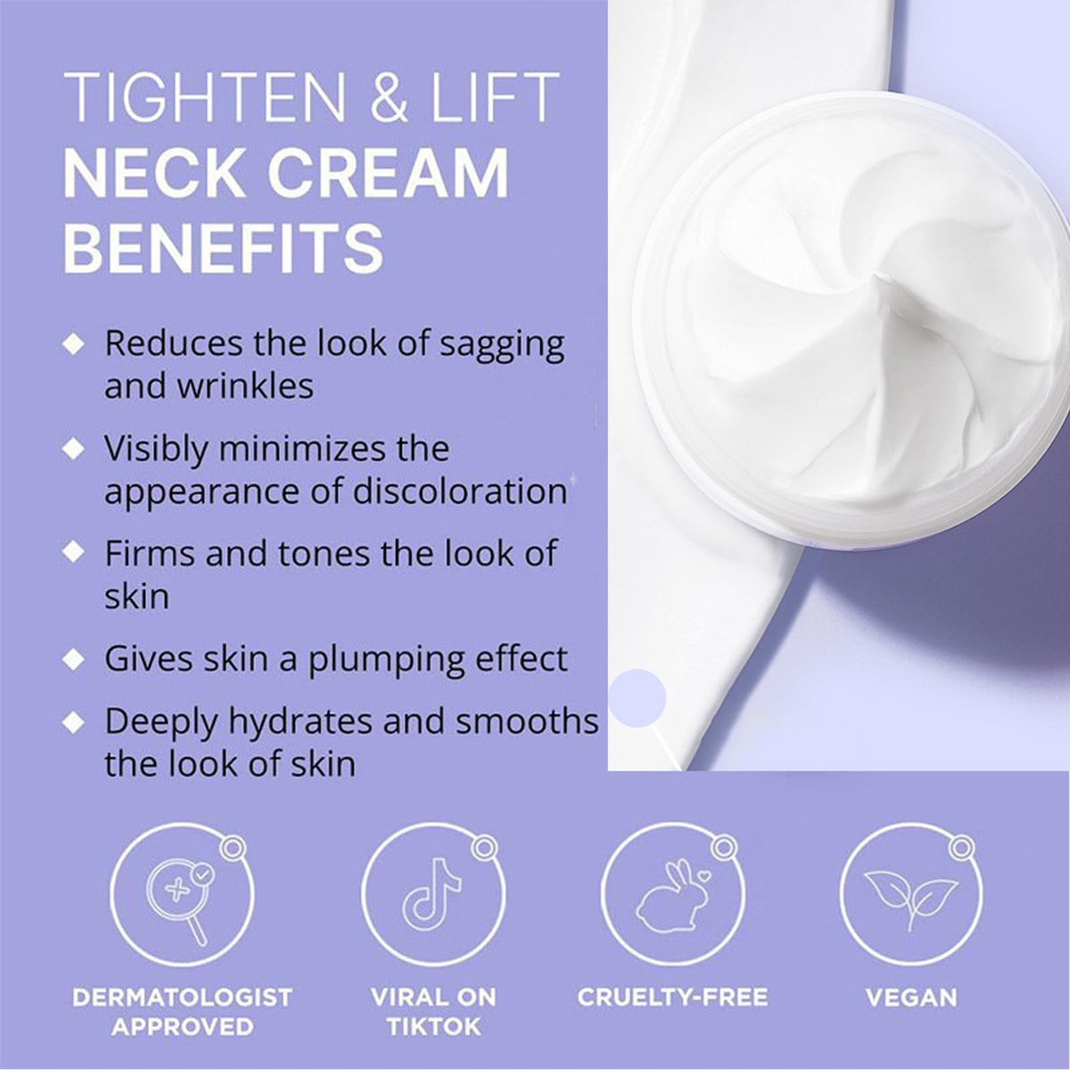 TINCAI 50ml Advanced Neck Firming Cream - Best For Tightening Sagging Skin,Tighten & Lift Firming Neck Cream,Anti Aging Smoothes Wrinkles Skin Tightening and Repair Decolletage Cream